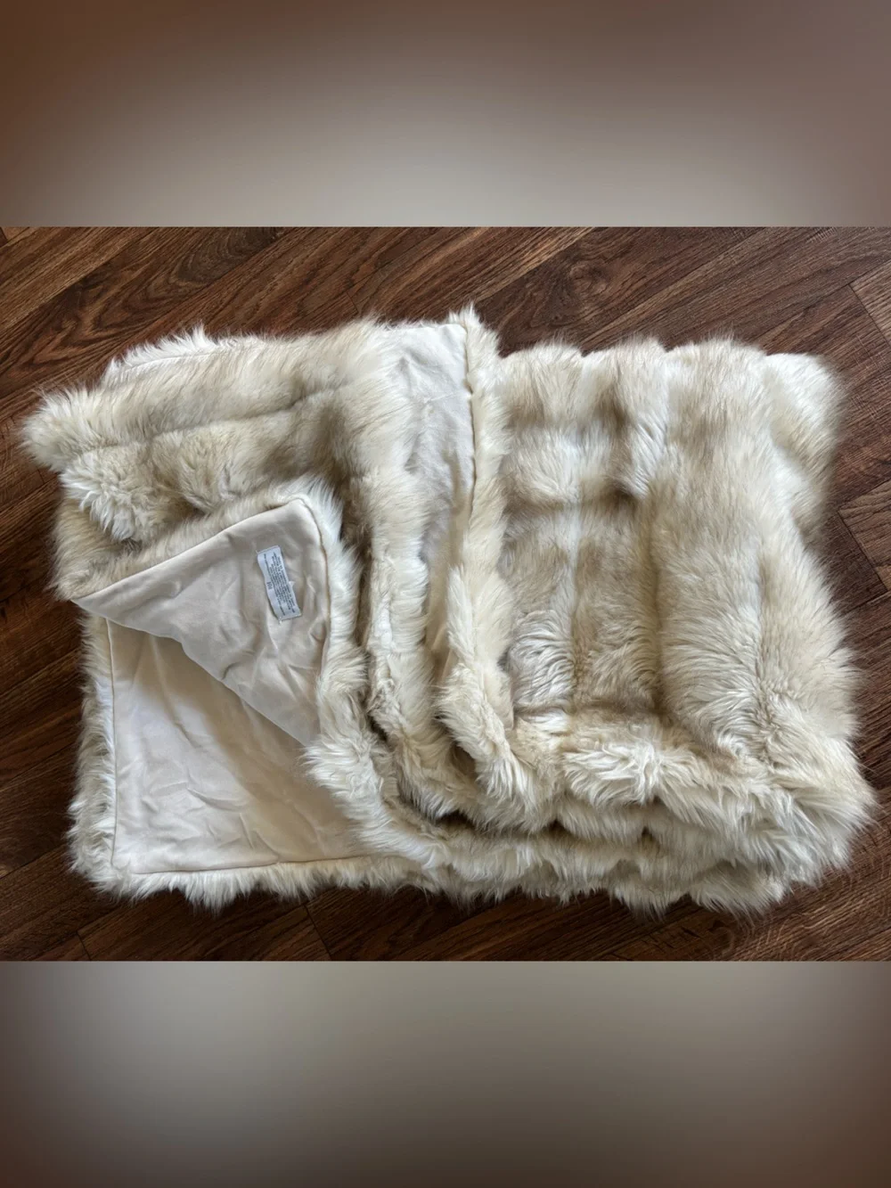 Restoration Hardware RH Ultimate Faux Fur Plush Throw Blanket In Grey Wolf 60x80
